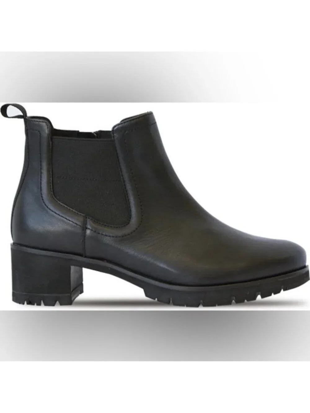 NEW Size 8 Munro Darcy Ankle Boots Leather Stretch Inset  Black Slip Ons